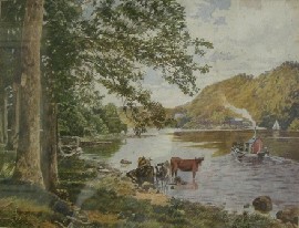 Appraisal: Nineteenth Century European School Near the Old Ferry Windermere watercolour