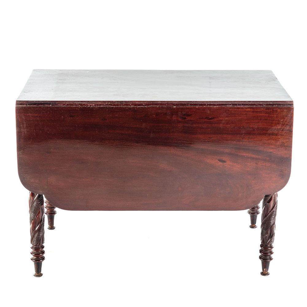 Appraisal: Federal Mahogany Drop Leaf Table New York circa with carved