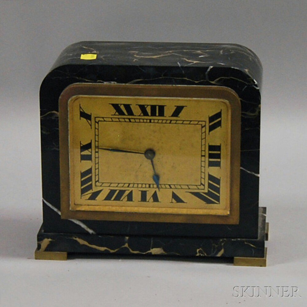 Appraisal: Art Deco Marble Mantel Clock early th century the gilt