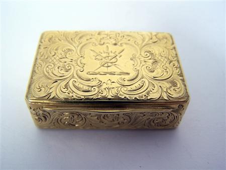 Appraisal: A Victorian silver gilt vinaigrette GW WS London bright cut