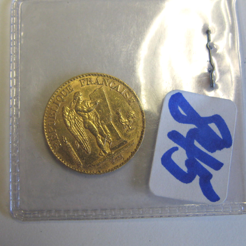 Appraisal: A FRENCH FRANKS GOLD COIN dated