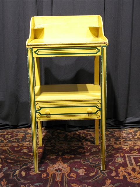 Appraisal: FEDERAL YELLOW PAINTED PINE WASH STAND th century the later