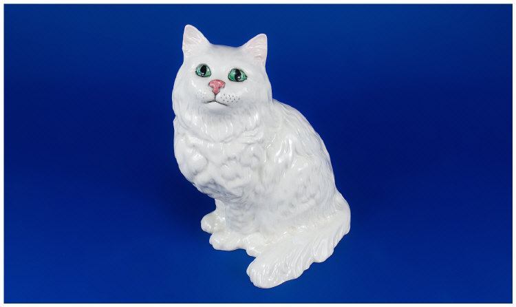 Appraisal: Beswick Animal Figure Persian Cat Seated looking up White gloss