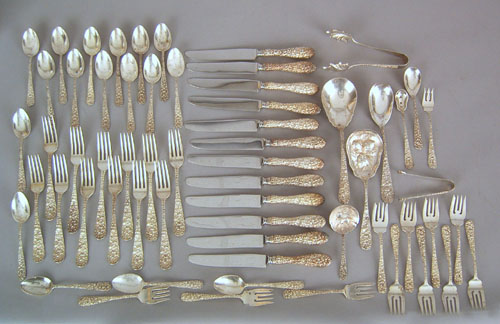 Appraisal: Stieff sterling silver flatware service in the rose pattern together