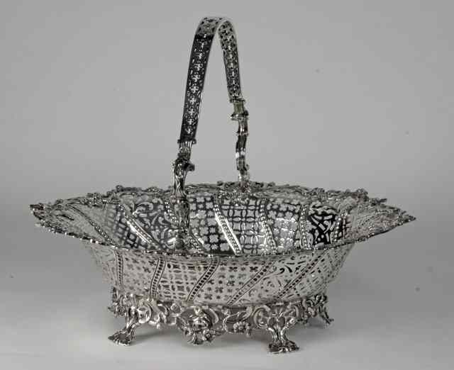 Appraisal: A fine George III silver fruit basket Elizabeth Aldridge London