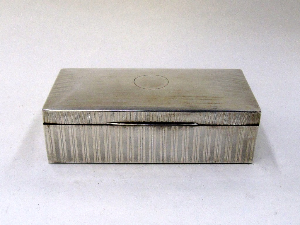 Appraisal: Silver cigarette box Birmingham