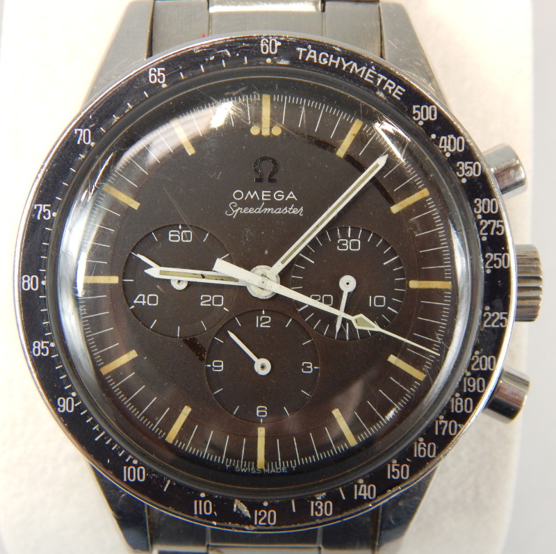 Appraisal: A Omega Speedmaster model ST having matte dial with lumed