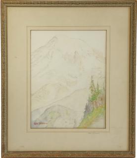 Appraisal: PARKER MCALLISTER AZ WA - Mount Rainier Watercolor matted in