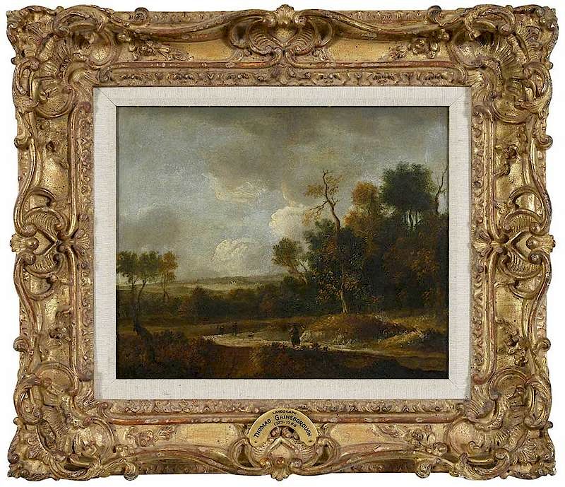 Appraisal: Follower of Thomas Gainsborough British Travelers on a Country Track