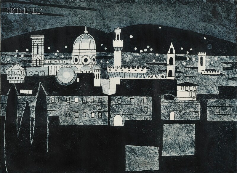 Appraisal: Julian Trevelyan British - Florence At Night edition of Signed