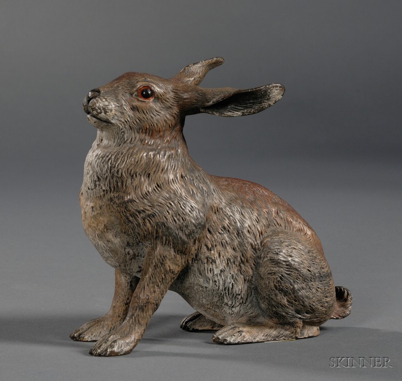 Appraisal: Viennese Cold Painted Bronze Figure of a Rabbit early th