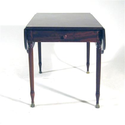 Appraisal: Classical mahogany drop leaf table new york circa Rectangular top