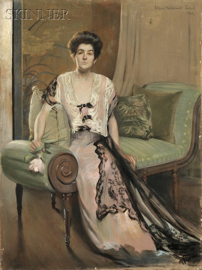 Appraisal: May Hallowell Loud American - Seated Woman in Pink Gown