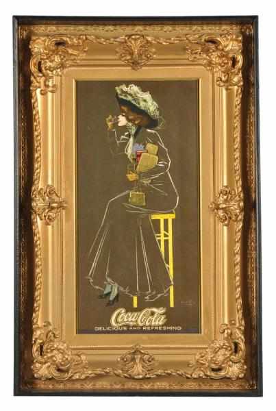 Appraisal: Very Rare Paper Coca-Cola Poster Beautifully presented and framed under