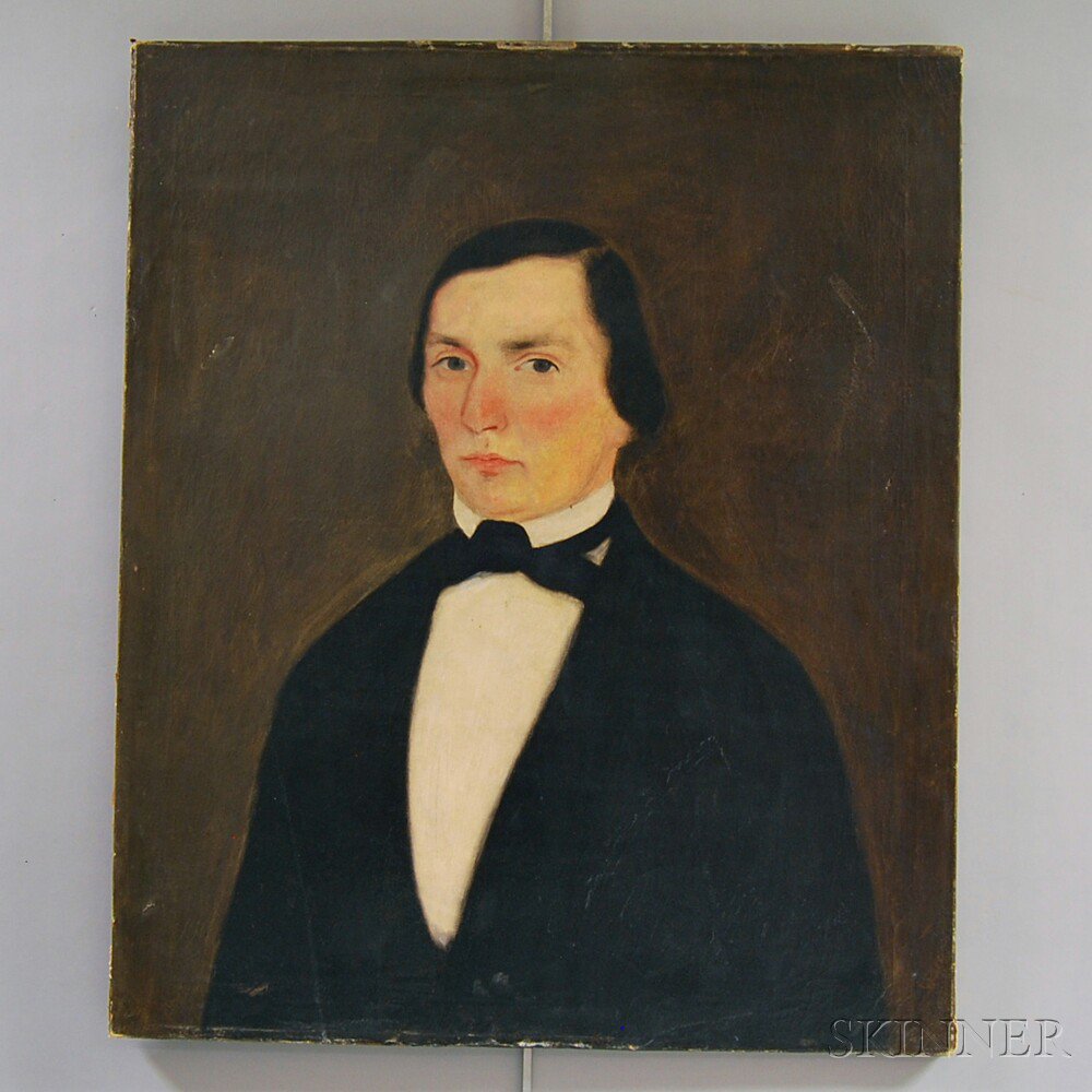 Appraisal: American School th Century Portrait of a Gentleman Oil on