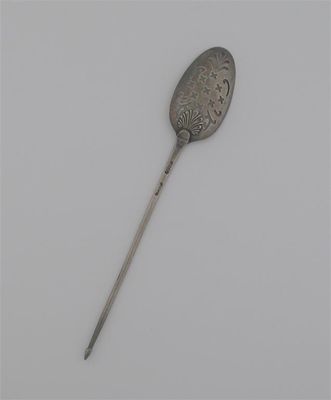 Appraisal: A George II fancy-back mote spoon with a shell below