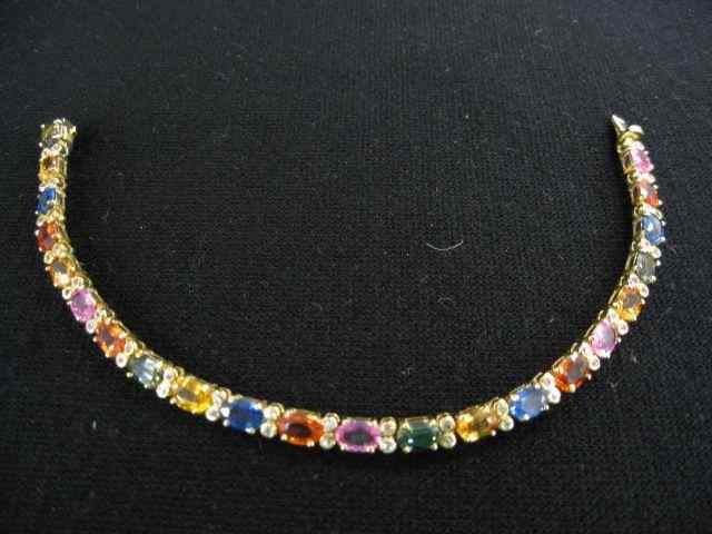 Appraisal: Sapphire Bracelet fine rainbow of oval gems totaling carats in