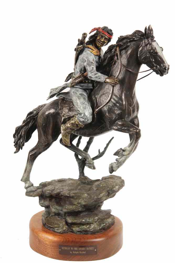 Appraisal: BRONZE SCULPTURE - 'Retreat to the Sierra Madres' by Ralph