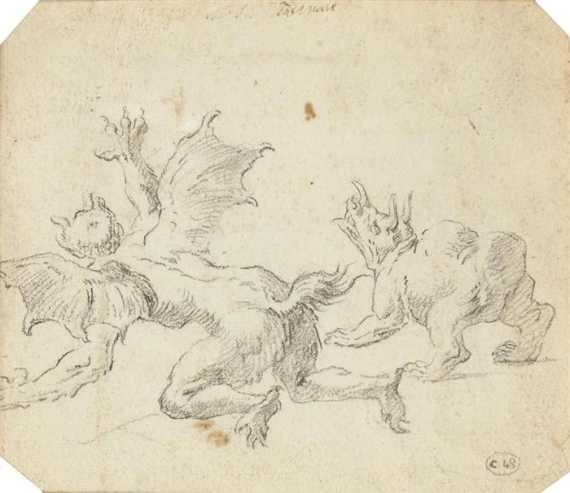 Appraisal: ITALIAN TH TH CENTURY Studies of mythological beasts and dragons