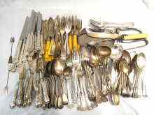 Appraisal: A large quantity of plated flatware including a part canteen