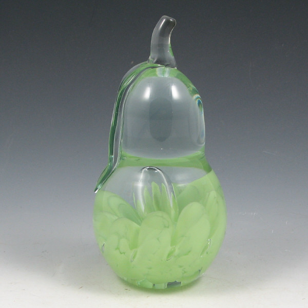 Appraisal: St Clair Pear Paperweight St Clair pear paperweight in light