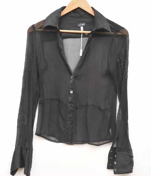 Appraisal: A BLACK SHIRT BY GEORGIO ARMANI LABELLED SIZE