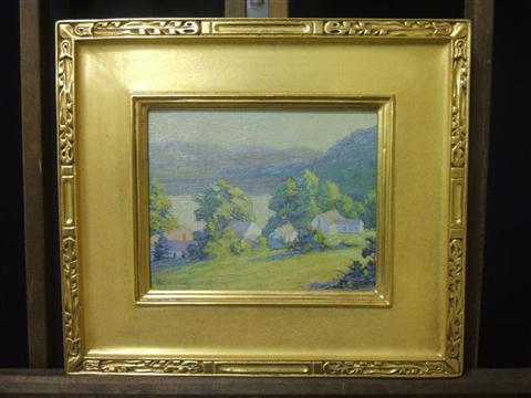 Appraisal: FRANK REED WHITESIDE AMERICAN - LANDSCAPE WITH COTTAGES Oil on