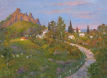 Appraisal: Alexander Alexandrovsky Russian born Crimean Evening Oil on canvas initialed