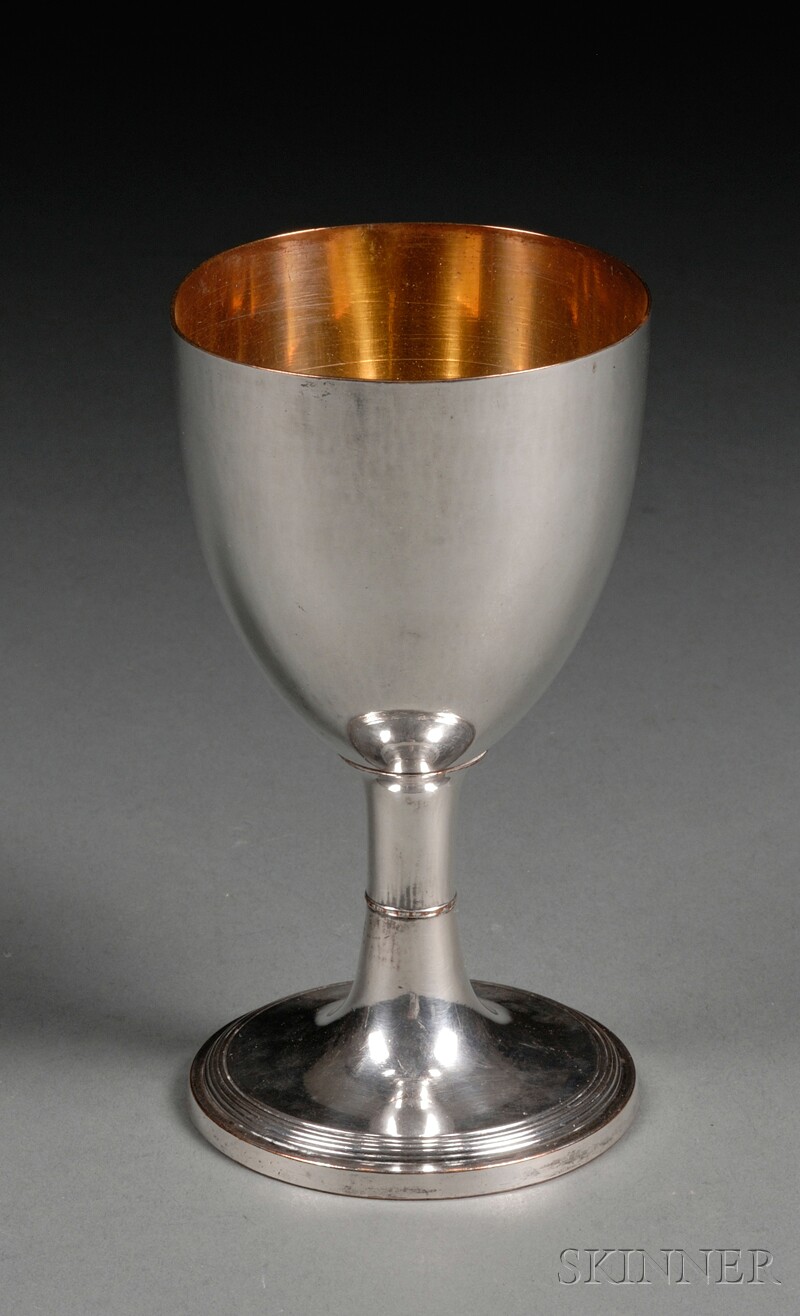 Appraisal: George III IV Sheffield Plate Goblet early th century bell-shaped