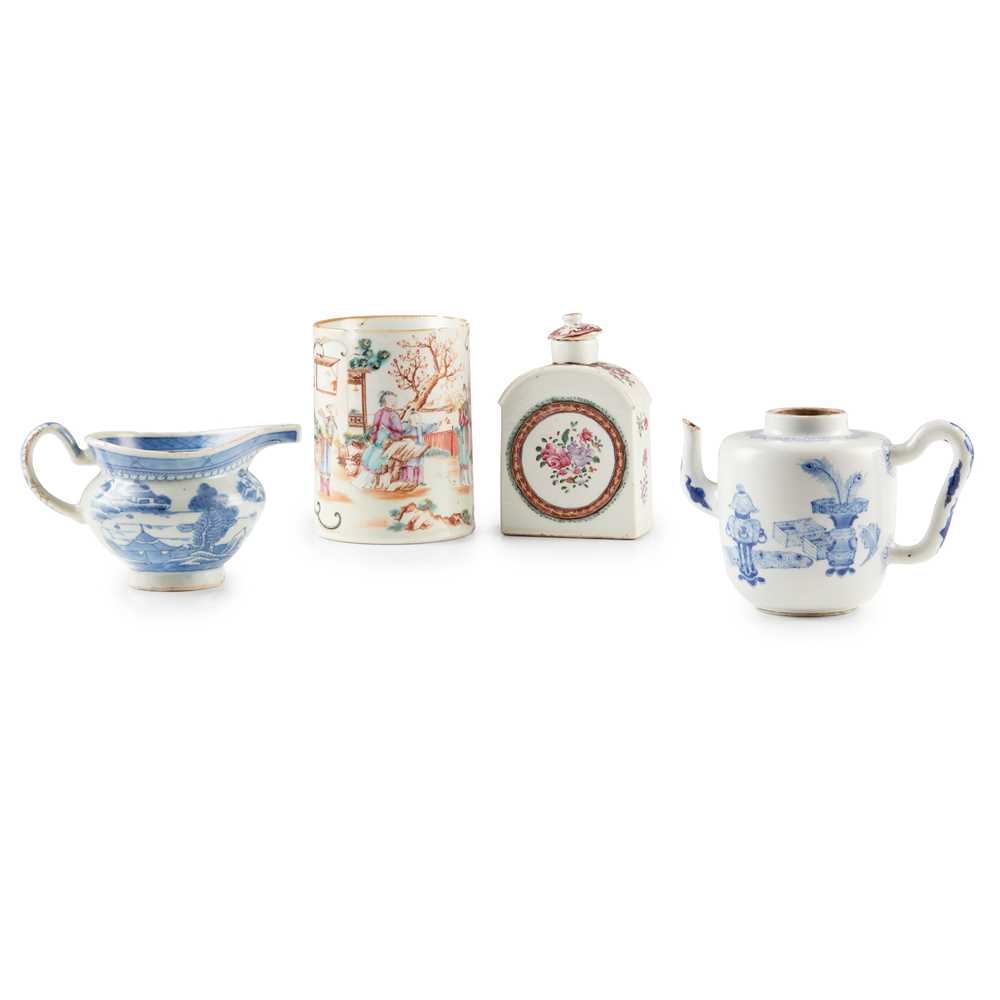 Appraisal: COLLECTION OF FOUR PORCELAIN WARES QING DYNASTY TH CENTURY comprising