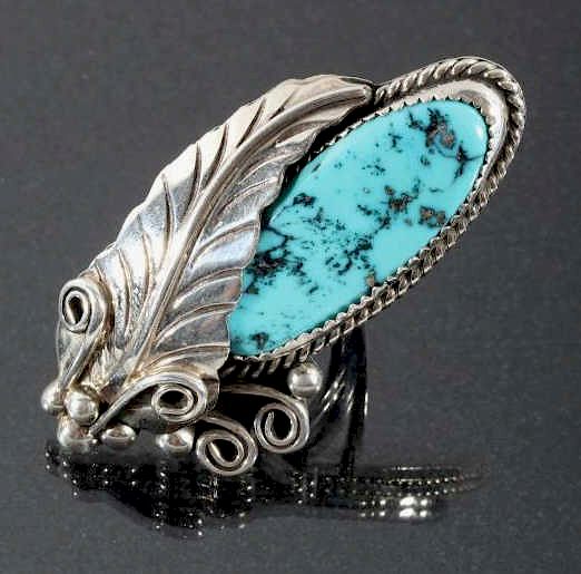 Appraisal: Navajo Sterling Silver Morenci Turquoise Ring For sale in this