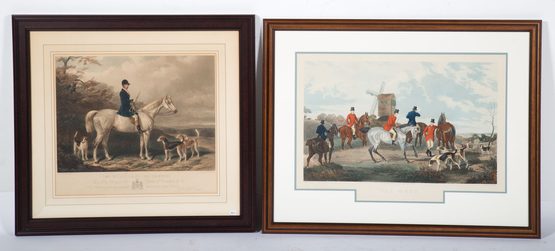 Appraisal: Two framed hunt scene prints Undernumber