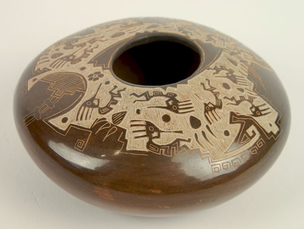 Appraisal: Karen Naranjo ceramic pot Karen Naranjo ceramic pot signed ''