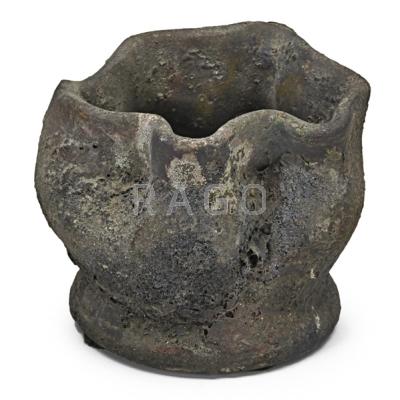 Appraisal: GEORGE OHR - Burnt Baby dimpled cabinet vase Biloxi MS