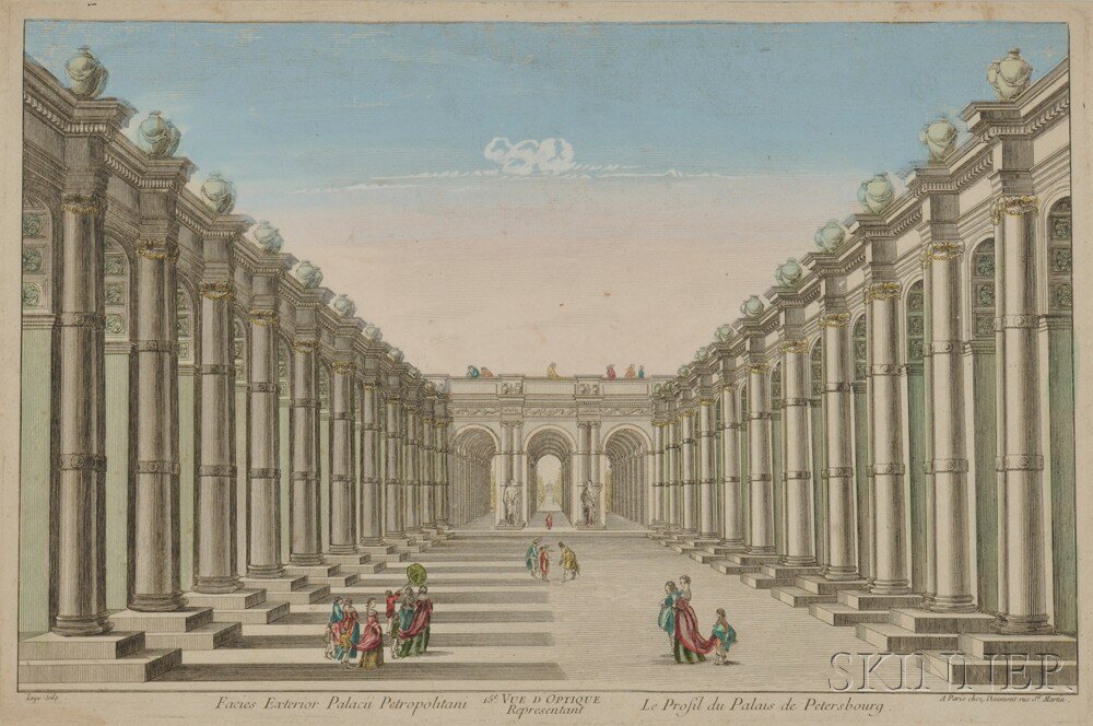 Appraisal: Hand-colored Engraving of St Petersburg Palace early th century published