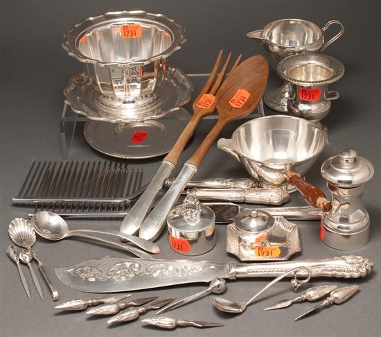 Appraisal: Assortment of American silver table articles and serving pieces including