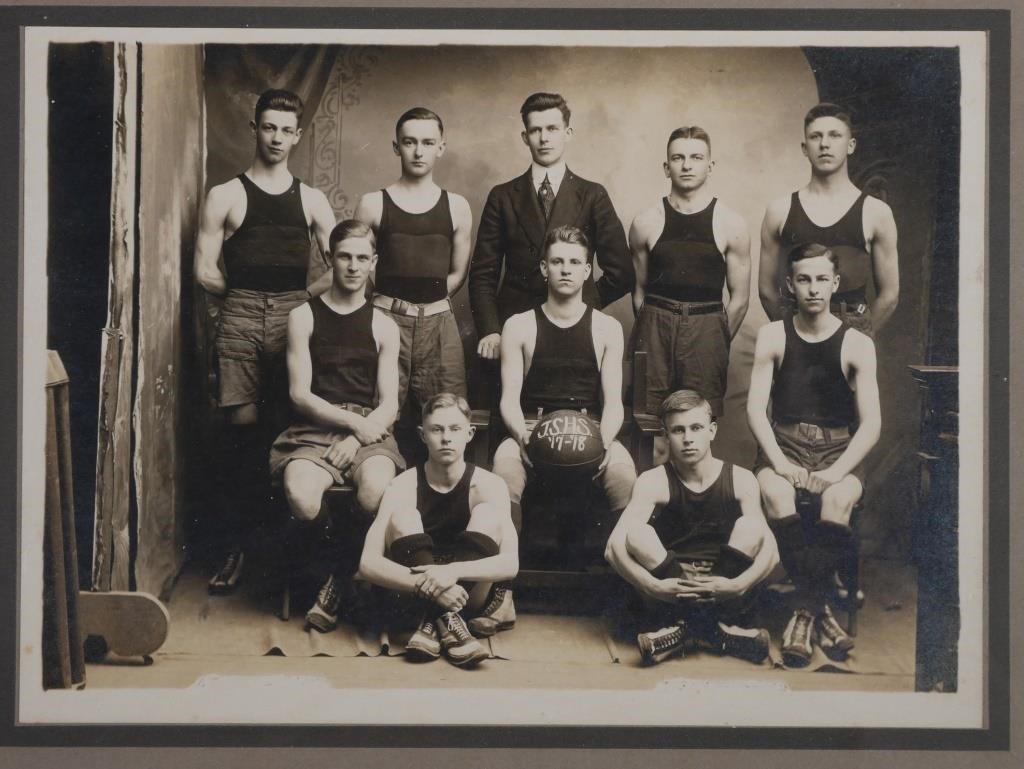 Appraisal: Antique high school basketball team photo of J S H