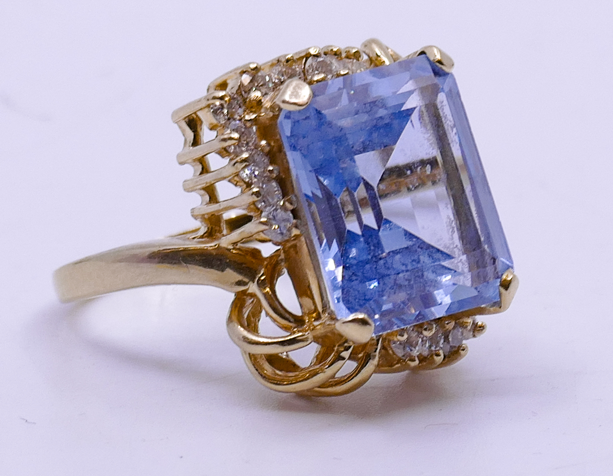 Appraisal: Ladies K Blue Topaz Diamond Ring Size g