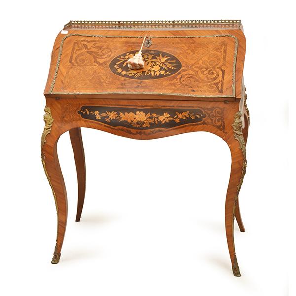 Appraisal: A LOUIS XV STYLE GILT METAL MOUNTED KINGWOOD AND MARQUETRY