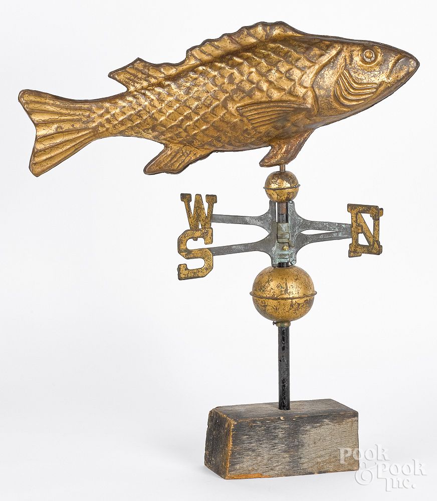 Appraisal: Copper cod fish weathervane early mid th c Copper cod