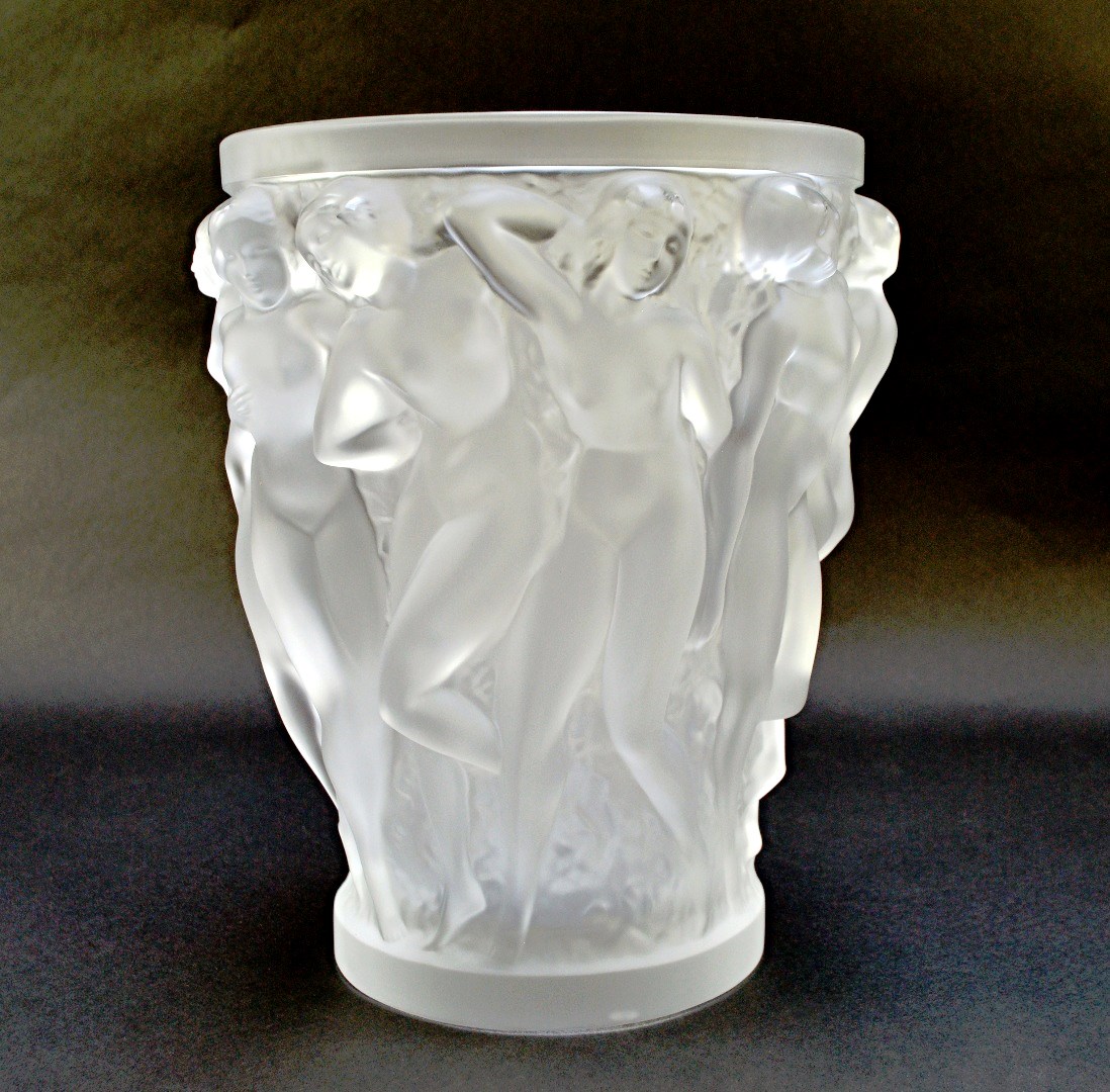 Appraisal: A Lalique 'Bacchantes' clear and frosted glass vase late th