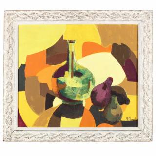 Appraisal: Michelle Manuel Haitian b Still Life with Vase acrylic on