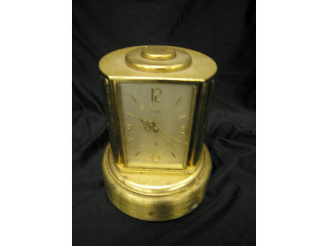 Appraisal: Clinton Day Dresser Clock Music Box with opening doors brass