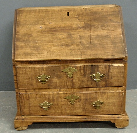 Appraisal: - Diminutive maple slant-front desk th c probably New England