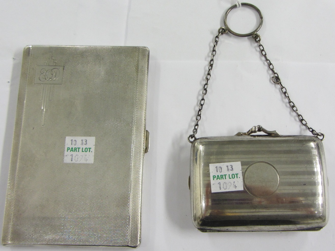 Appraisal: Silver and silver mounted wares comprising a ladies makeup cigarette