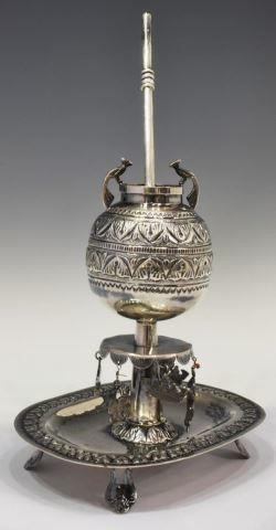 Appraisal: Spanish Colonial style silver content unknown yerba mate cup and