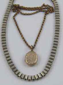 Appraisal: A Victorian silver necklace approx cm long together with a