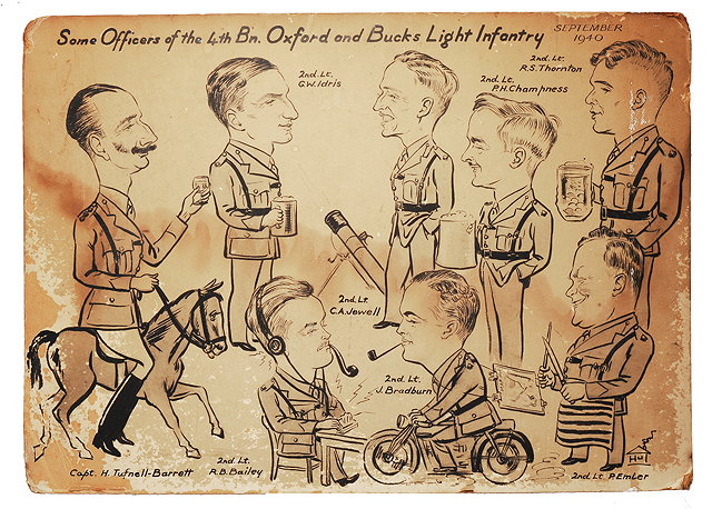 Appraisal: A WORLD WAR II GROUP OF CARICATURE PORTRAITS of some