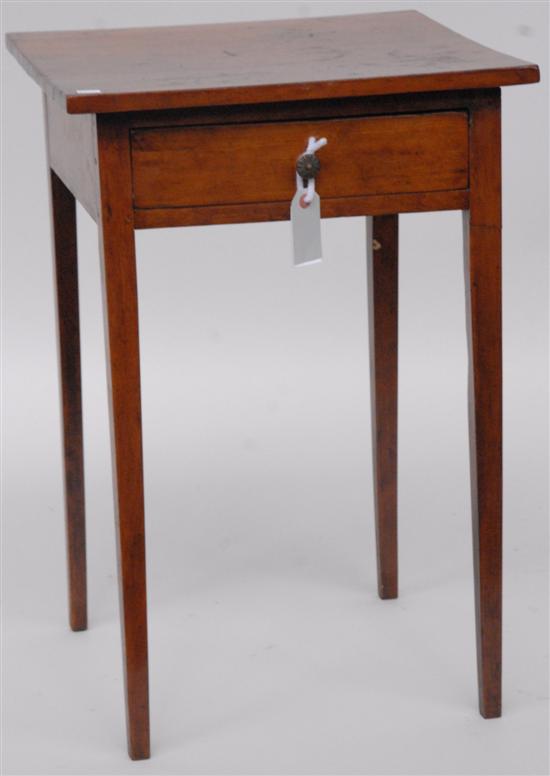 Appraisal: TH C ONE DRAWER STAND Hepplewhite cherry tapering leg original