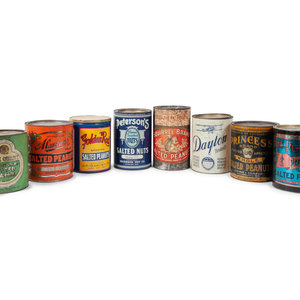 Appraisal: A Group of Eight Salted Peanut Tins comprising of a